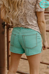 Turquoise Cowboy Cutter Shorts