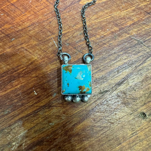 Johnny Dixon NAVAJO TURQUOISE SQUARE NECKLACE