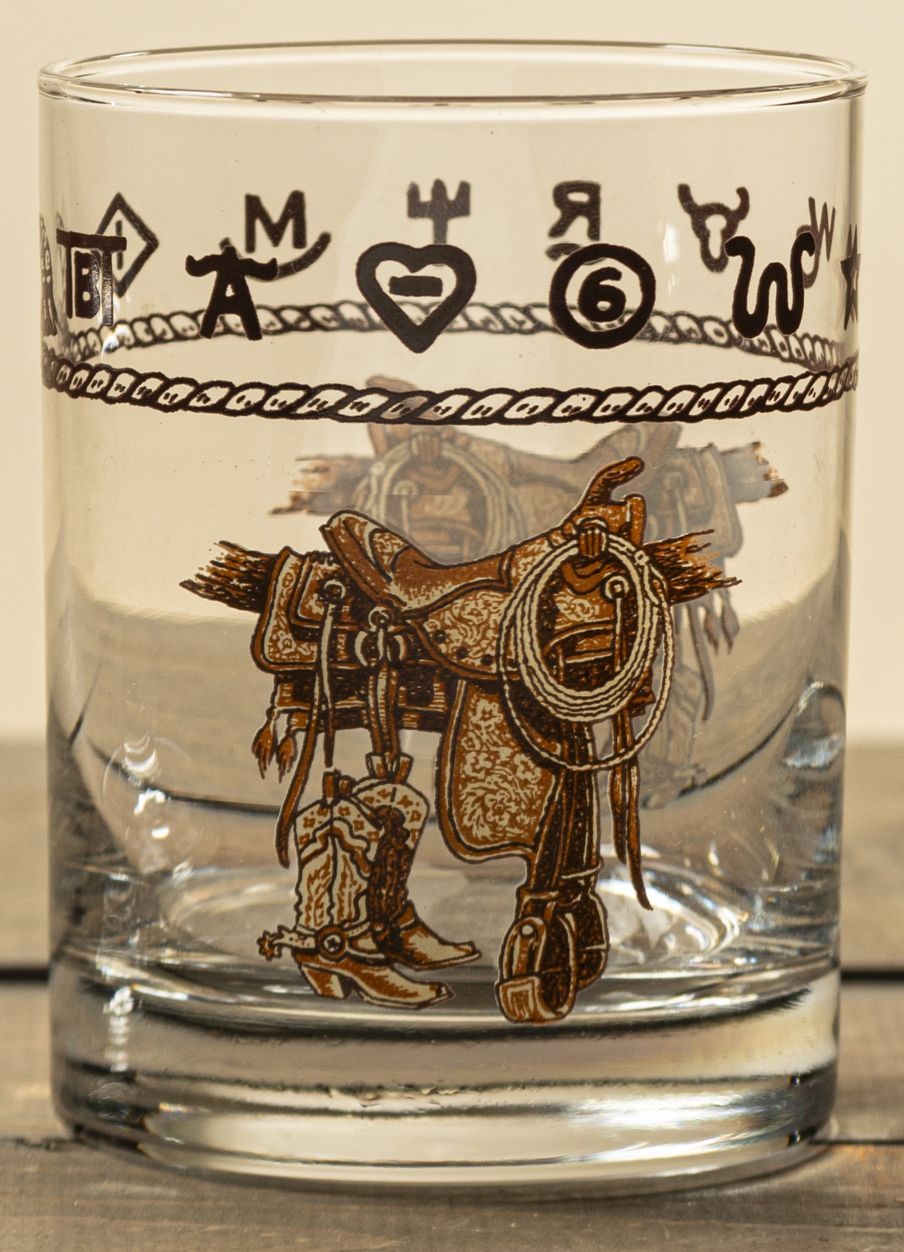 14oz whiskey, set of 4, boots & saddle