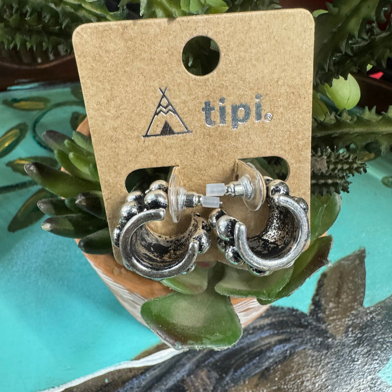 Faux Double Bubble Hoop Earrings 1”