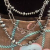 3 Strand Faux Graduated Navajo Pearl and Paper Clip chain Necklace