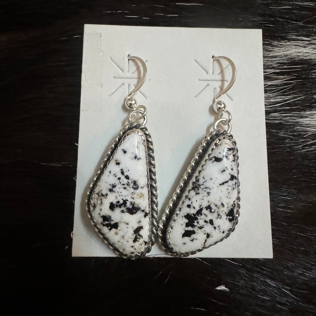 White Buffalo Turquoise Earrings