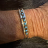 8 Stone Snake Eye Turquoise Stacker Cuff Bracelet