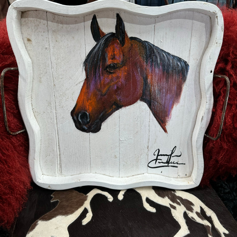 Hand Painted Horsehead Tray