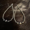 4mm - 6mm Graduated Bead Teardrop Hoop Style Earrings