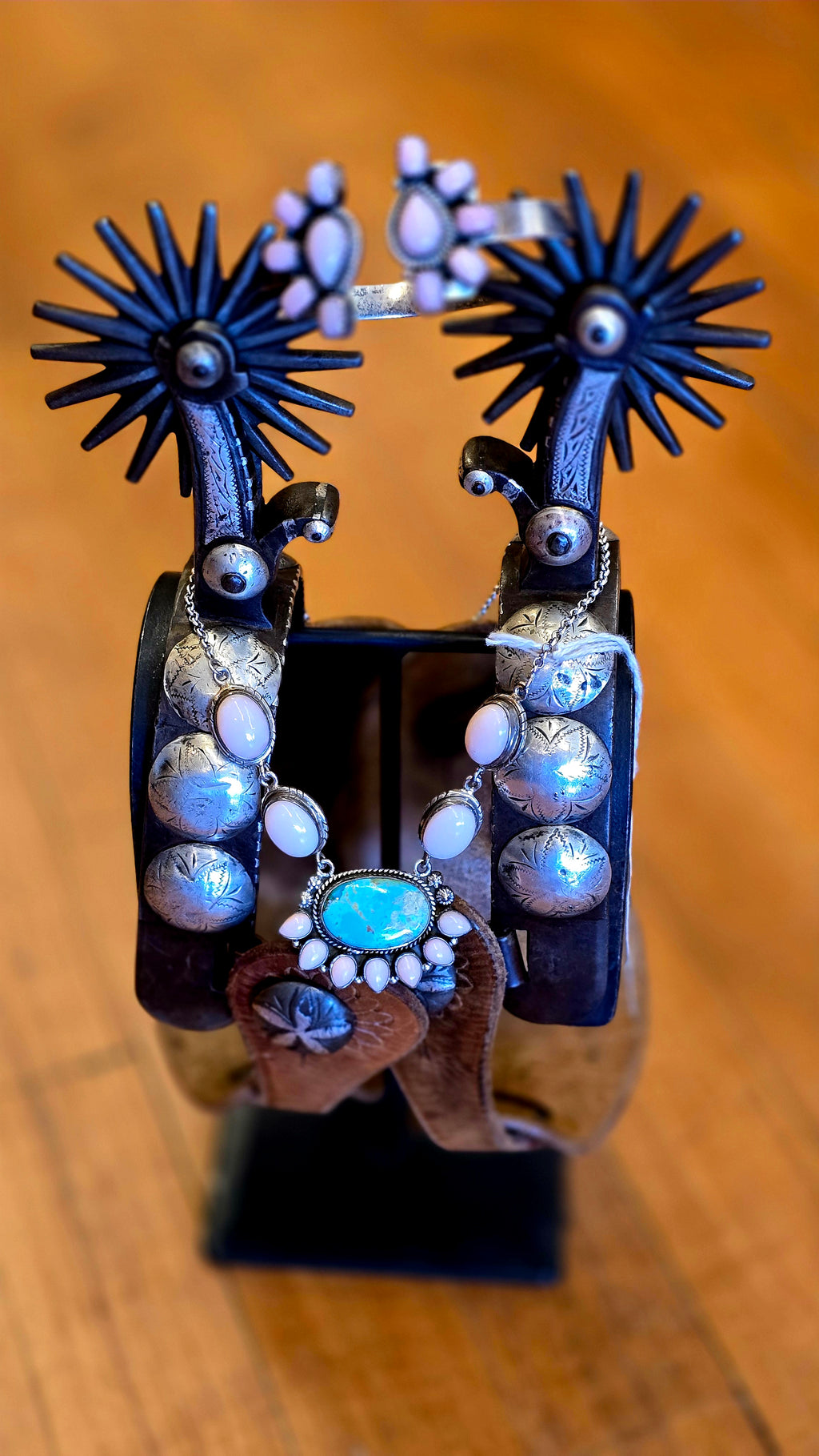 Turquoise and Pink Opal Necklace