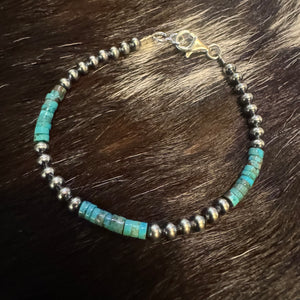 Turquoise & 4mm Pearl Bracelet