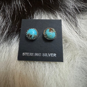 Kingman Turquoise 8mm stud earrings