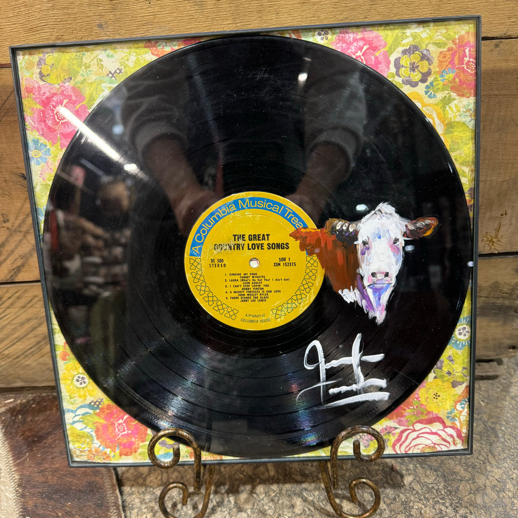 Hand Painted Hereford Head Record