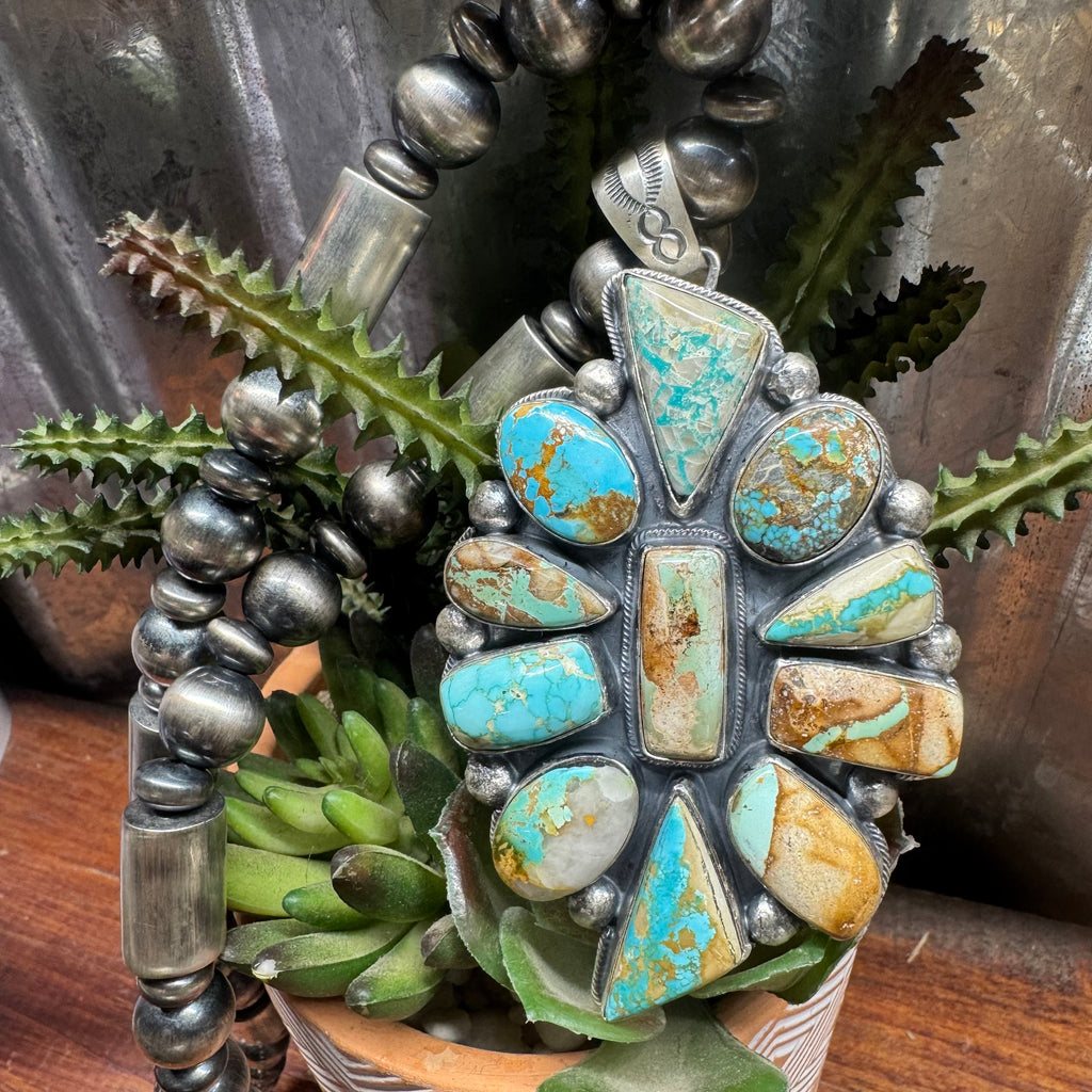 Royston Turquoise Cluster Necklace