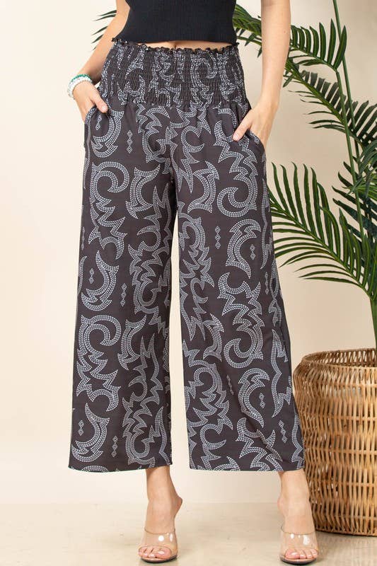 WESTERN BOOTSTITCH PRINT SMOCK Pants