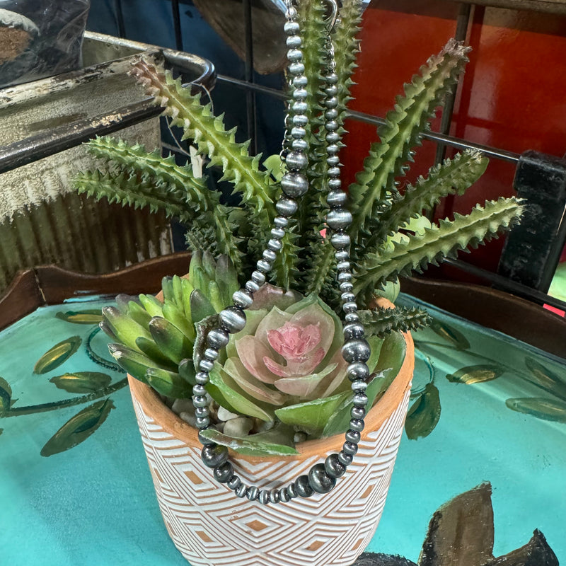 pearl necklace succulent Saguaro Cactus Pendant with Turquoise and Coral in Tibetan silver on 1 – Stepp West