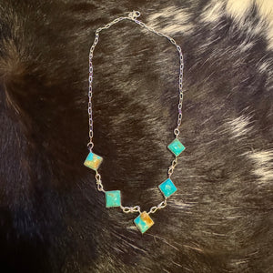 Sterling silver and Kingman turquoise necklace