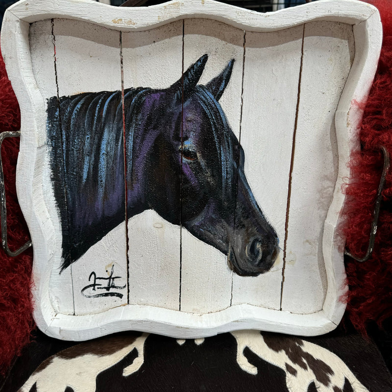 Hand Painted Horsehead Tray