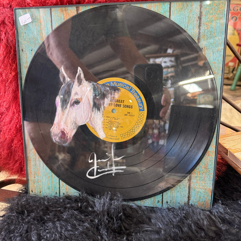 Hand Painted Grey Horsehead Record