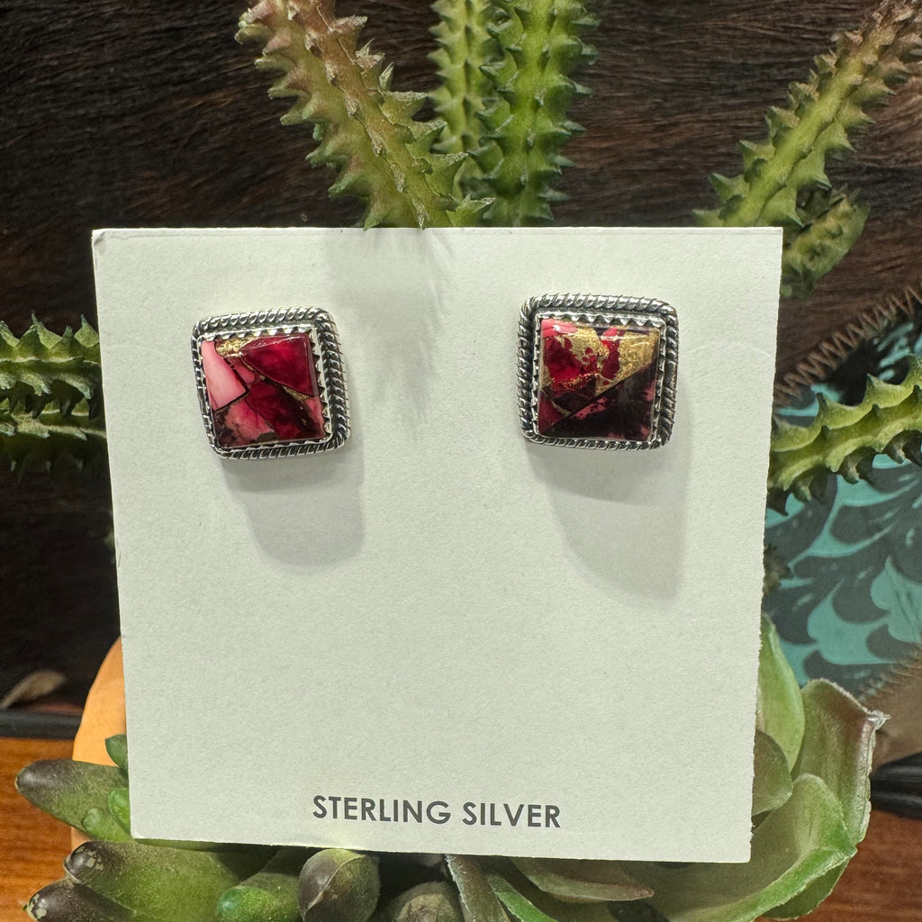 Dahlia Rose Square Studs