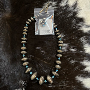 Navajo Pearls with Kingman Turquoise Beads | Necklace & Earring Set