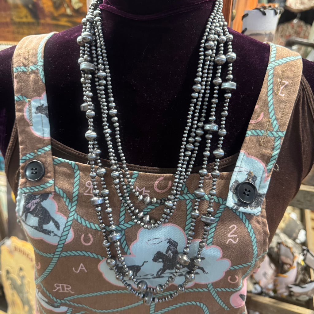 5 Strand Faux Graduated Navajo Pearl Necklace