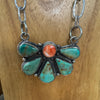 Tibetan 1/2 Cluster Turquoise and Spiney Oyster Necklace