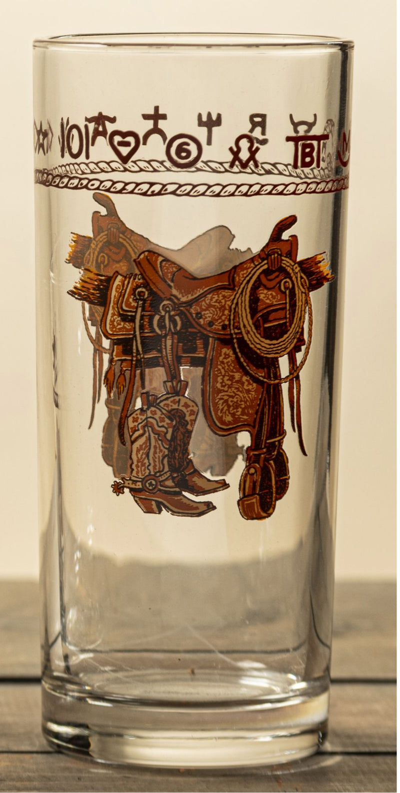 16 Oz tumbler, set of 4, boots and saddle