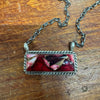 Donovan Skeets Dahila Rose & Sterling Silver Bar Necklace