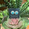 Sterling Silver Turquoise Flower Post Earrings by Yatsattie