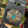 Scarf Slide Brass Color W/Turquoise Accent
