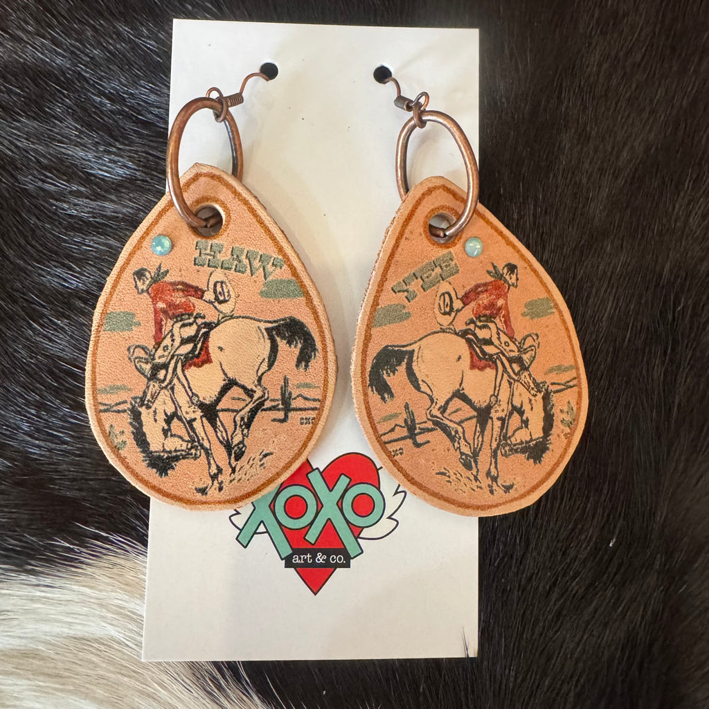 XOXO YeeHaw Bronc Teardrop Earrings
