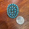 NAVAJO TURQUOISE & STERLING SILVER CLUSTER RING