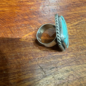 Augustina Largo Navajo Square Turquoise Ring