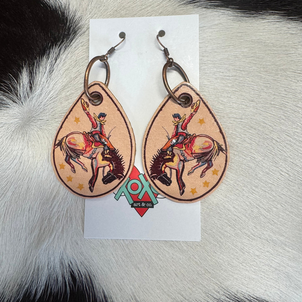 XOXO Rodeo Leather Teardrop Earrings