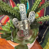 Tibetan Silver Authentic Turquoise Adjustable Cactus Ring