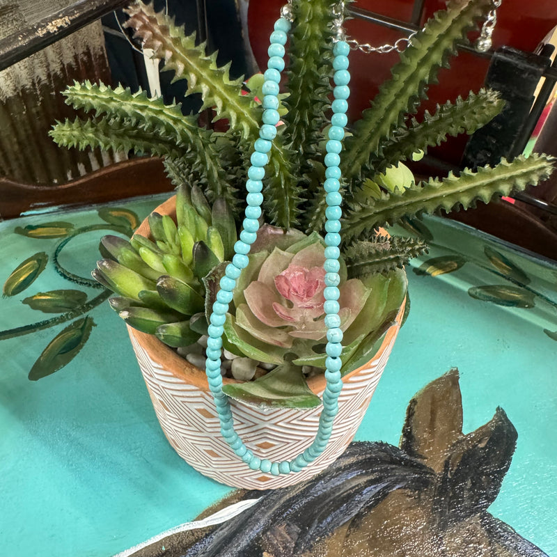 Faux Turquoise Necklace 12”