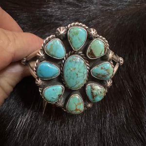 Turquoise Cluster Cuff Bracelet