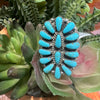 NAVAJO TURQUOISE & STERLING SILVER CLUSTER RING