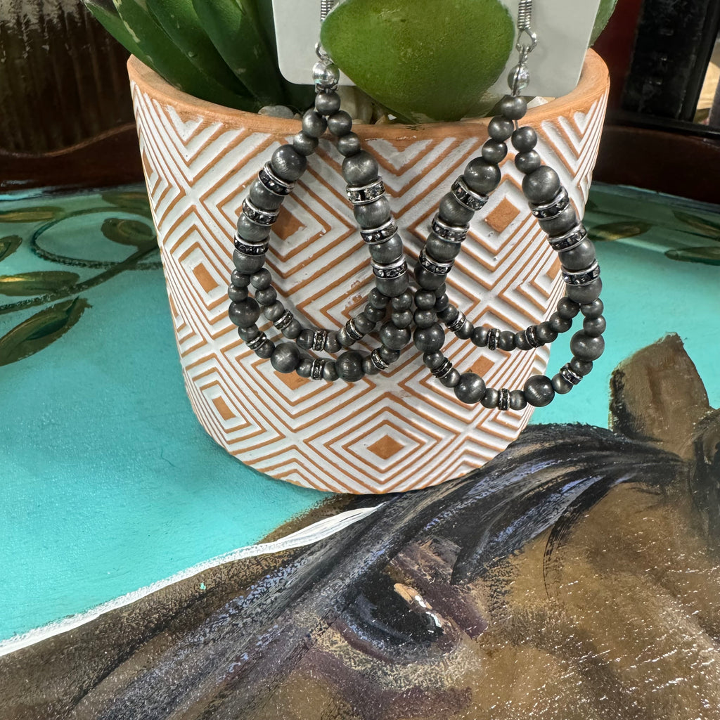 Faux NAVAJO PEARL TEARDROP EARRINGS