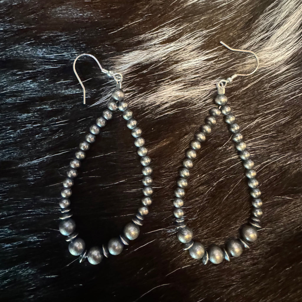 Graduated Bead Hoop Style Earrings