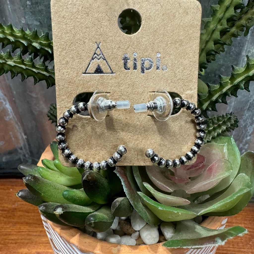 Faux Bubble Hoop Earrings 1”