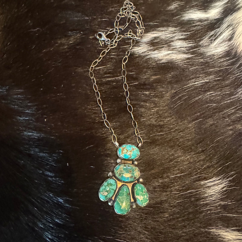 Timothy Yazzie Multi Turquoise Stone Drop Necklace