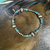 Faux Pearl and Turquoise Stretch Bracelet