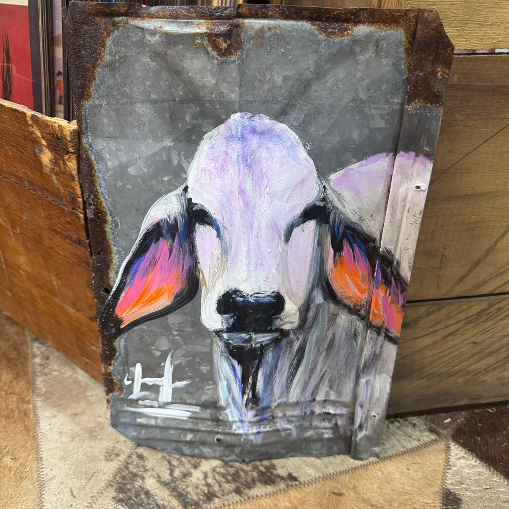 Hand Painted Brahman Tin Shingle