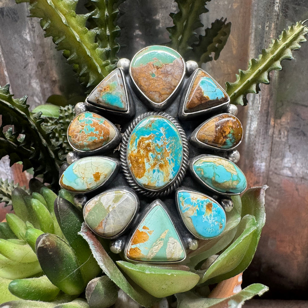 Royston Turquoise Cluster Adjustable Ring Size