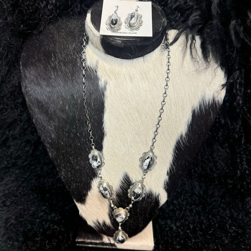 Kee Johnson White Buffalo Lariat Y Necklace Set