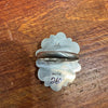 Natural White Buffalo and Sterling Silver Adjustable Ring made by Juanita Long