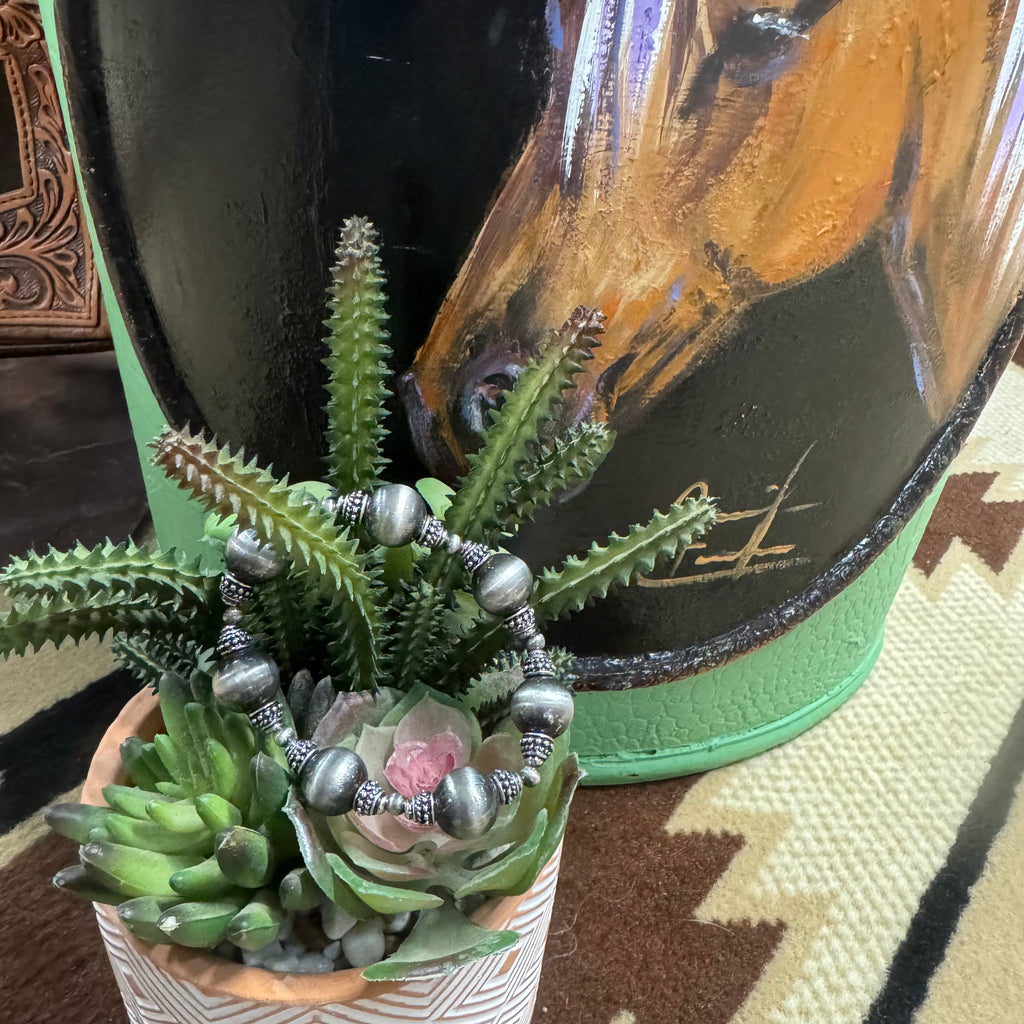 Faux Bead Stretch Bracelet