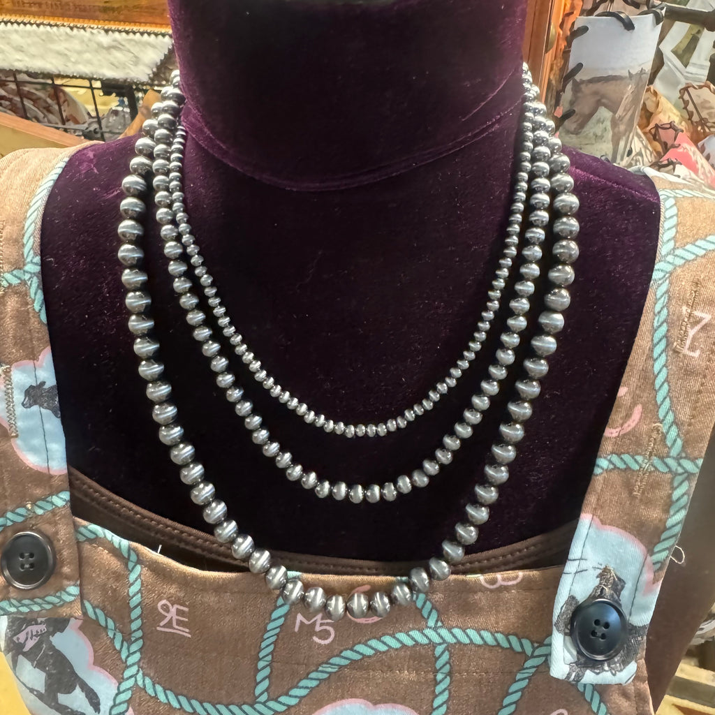 3 Strand Faux Navajo Pearl Necklace