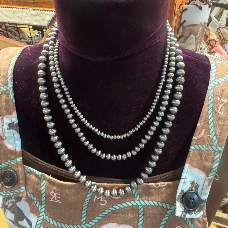 3 Strand Faux Navajo Pearl Necklace