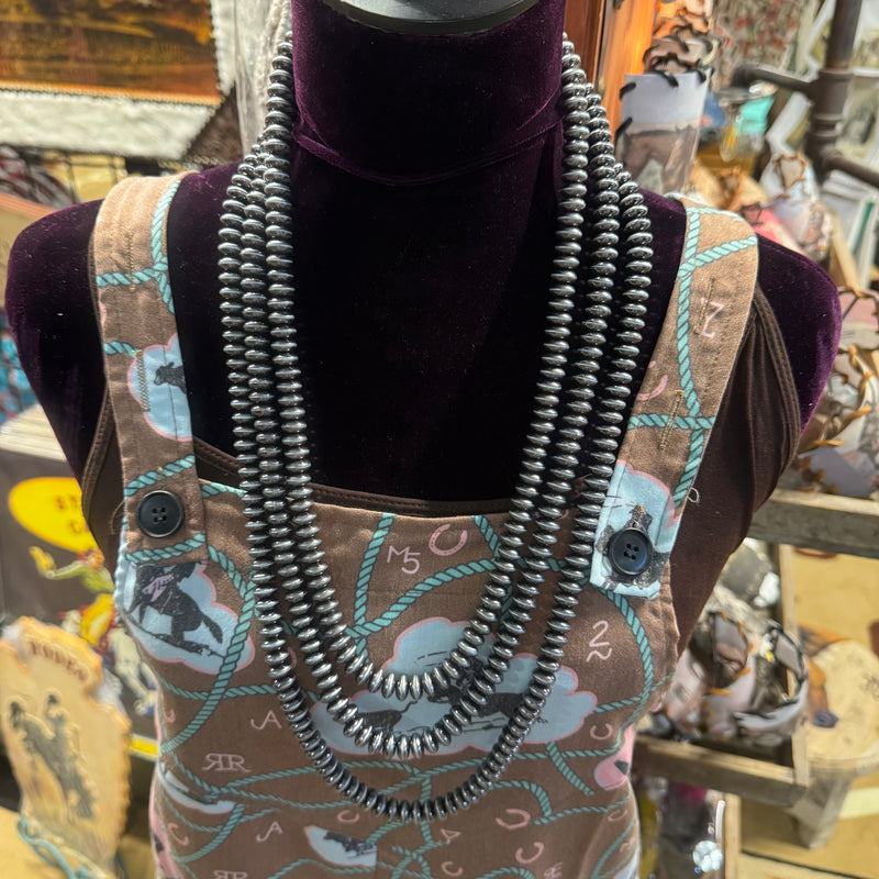 3 Strand Faux Navajo Pearl Saucer Necklace