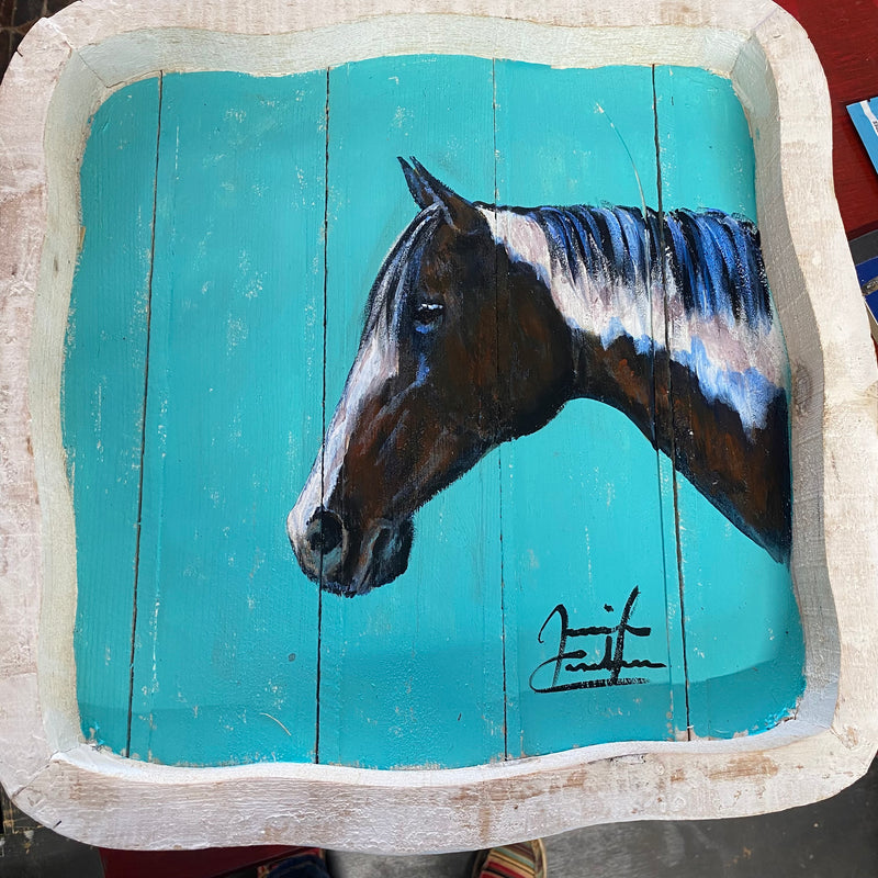 Hand Painted Horse Head Tray