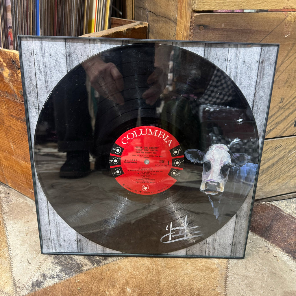 Hand Painted Black Baldy Head Record